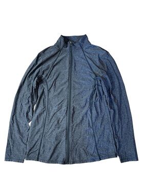 Tuff Athletics Gray Heathered Full Zip Jacket Supplex Lycra L